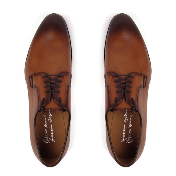 Antonio Maurizi Burnished Plain Toe Derby Shoe 9 - Picture 6 of 12